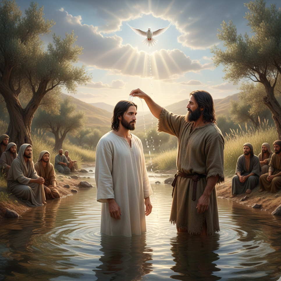 O que ele queria dizer com aquilo? Como tem que exerceu? Qual o propósito do batismo de Jesus?